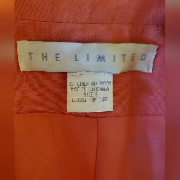 The Limited Coral Linen Blend Relaxed Oversized Notched Blazer Jacket Size Small - Picture 9 of 10